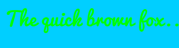 Image with Font Color 00FF00 and Background Color 00CFFF